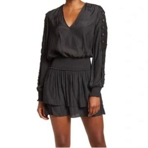 Ramy Brook Star Mini Dress Long Sleeve Cinched waist